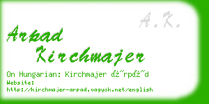 arpad kirchmajer business card